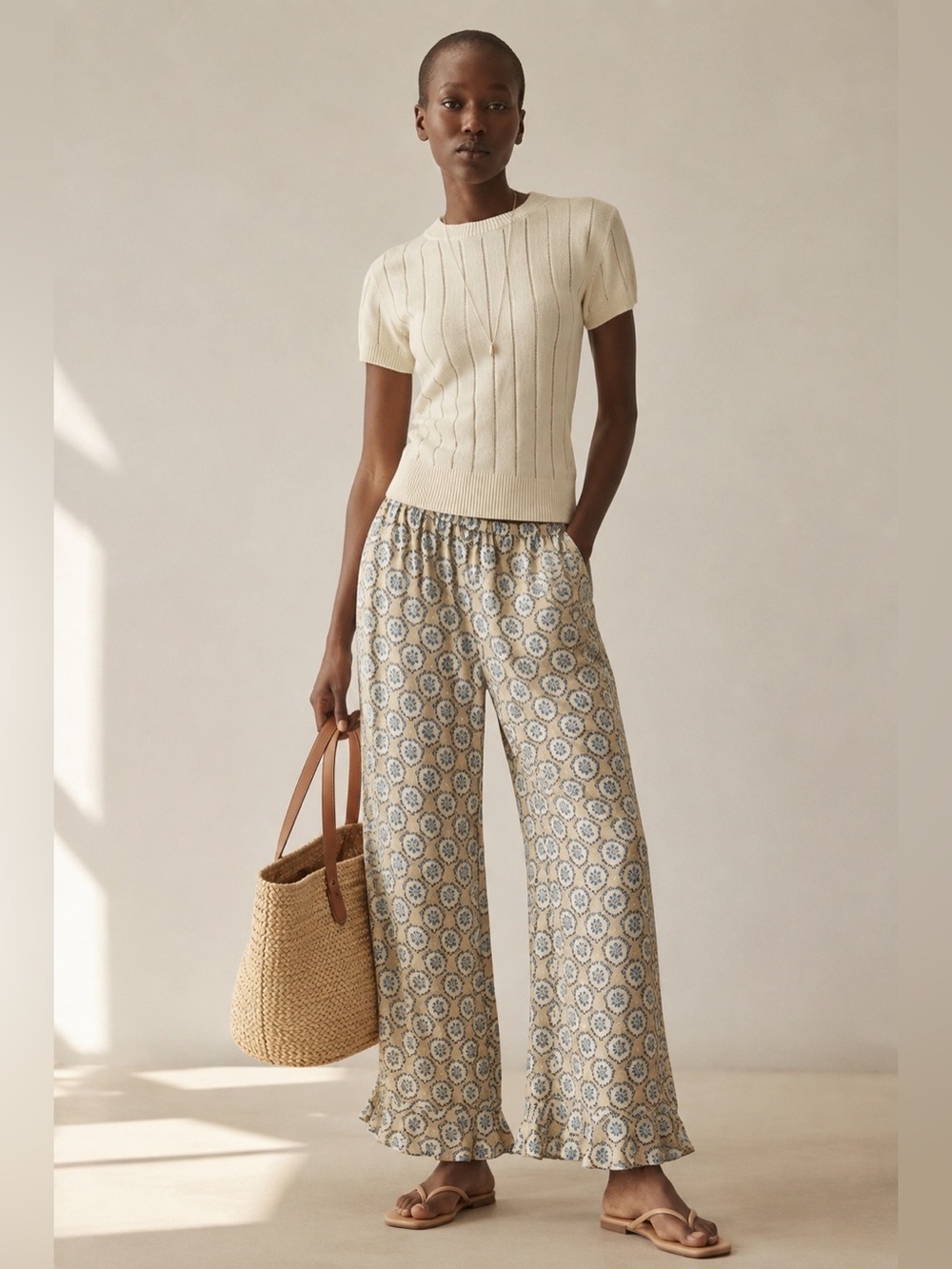 Anthropologie Maeve Wallpaper Ruffle Pants
